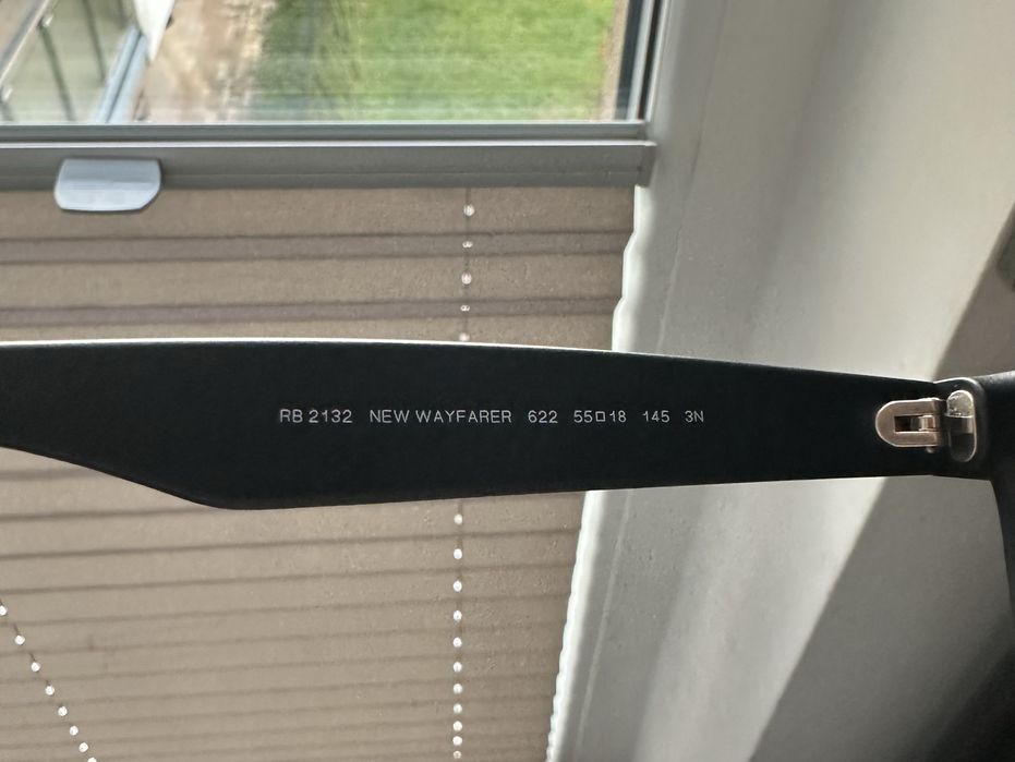 Ray-Ban RB2132 New Wayfarer 55-18 czarne – nowe