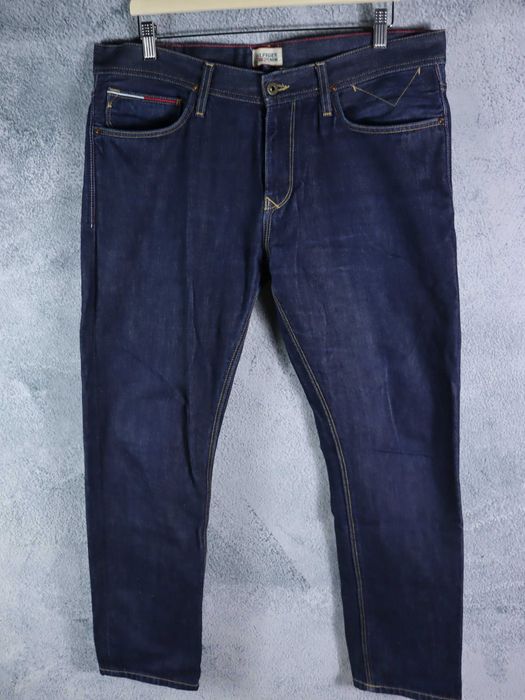 Tommy Hilfiger denim jeans męskie spodnie jeansy straight slim fit W36