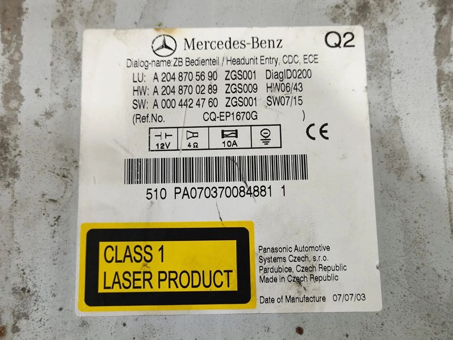 Autorádio original Mercedes W204