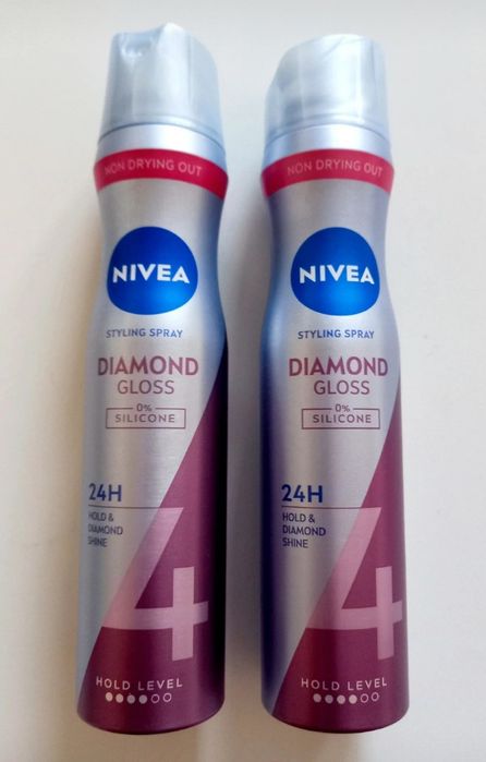 2 szt x 250ml Lakier utrwalający do włosów NIVEA Diamond Gloss 250m