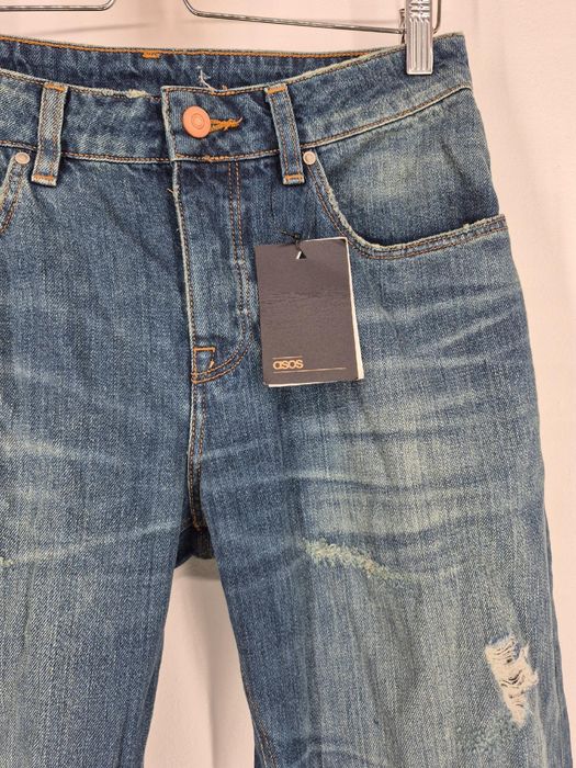 Jeansy Asos W30L34 proste z dziurami przetarciami nowe