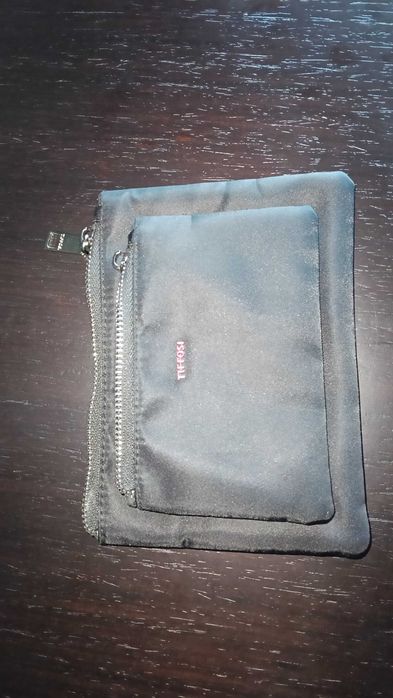 Bolsa necessaire dupla preta Tiffosi, com mola magnética