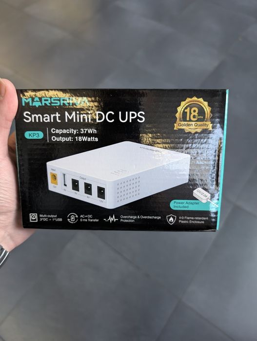 ДБЖ Marsriva KP3 Smart Mini DC UPS 37Wh 18W