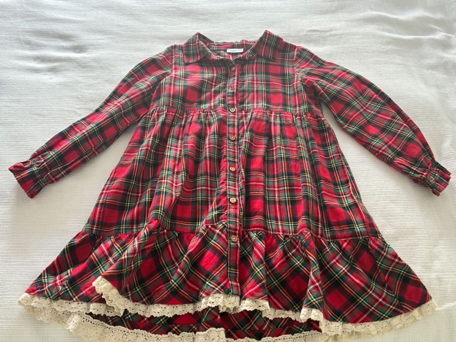 Vestido xadrez vermelho criança