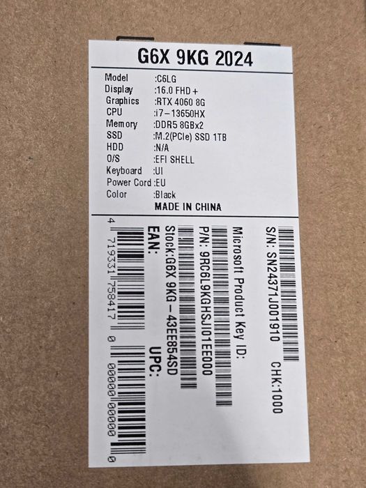 Gwarancja 24msc Gigabyte G6X |  RTX 4060 | i7 13650H | 1TB SSD  okazja