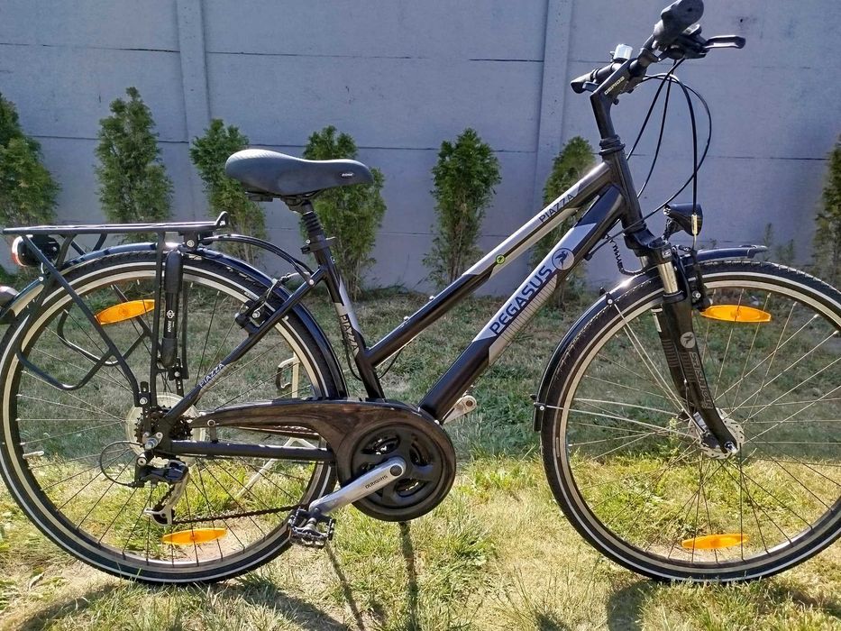 Rower Trekkingowy Miejski PEGASUS PIAZZA Koła 28 Cali Rama Alu 45 cm 18 cali Prądnica w Kole