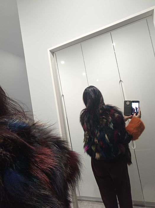 Nowa kurtka eko skóra z lisem