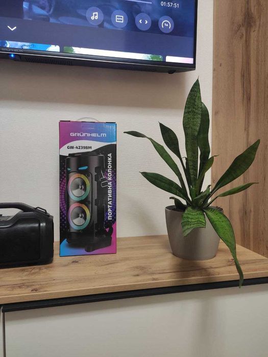 Блютуз колонка с караоке, вертикальная Bluetooth колонка с микрофоном