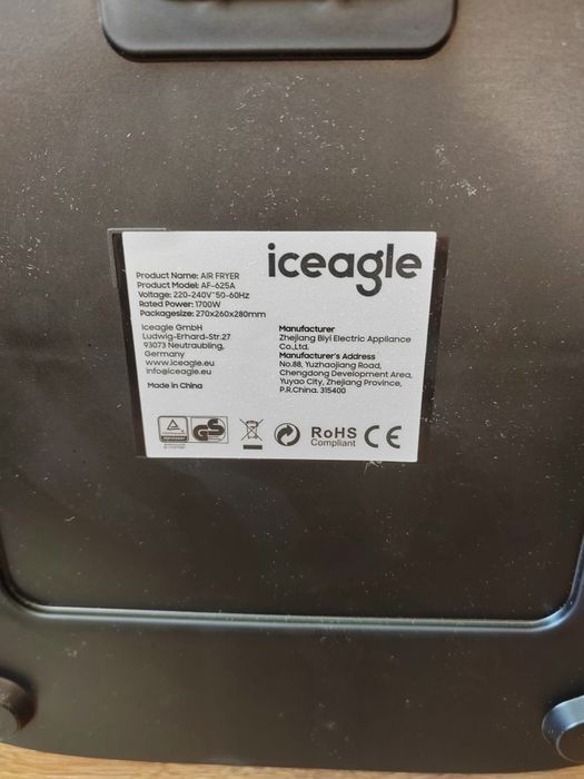 Frytkownica beztłuszczowa Iceagle AF-625A 6,5L 1700W air fryer