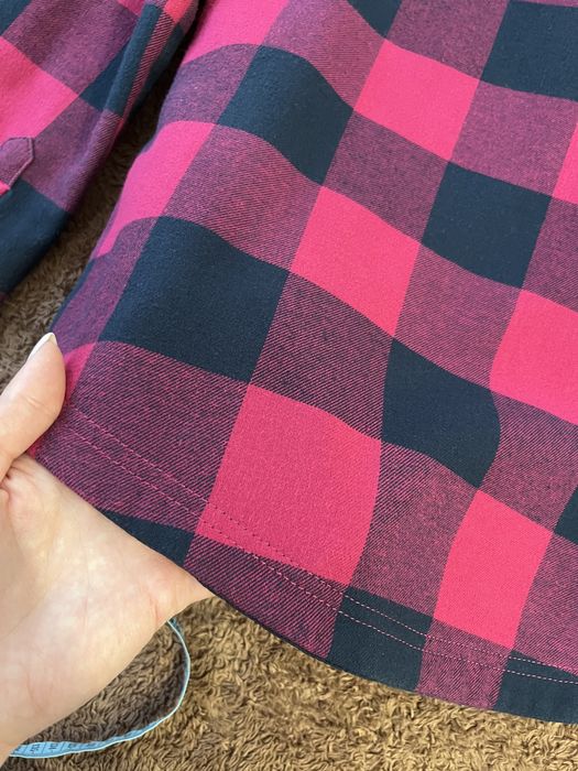 Рубашка в клетку теплая,рубашка на флисе,рубашка в клетку 44-46