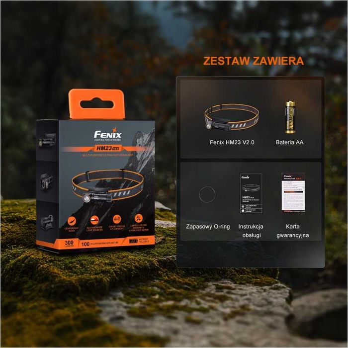 Fenix HM23 V2.0 Latarka czołowa LED 300lm ZASIĘG 88 metry!