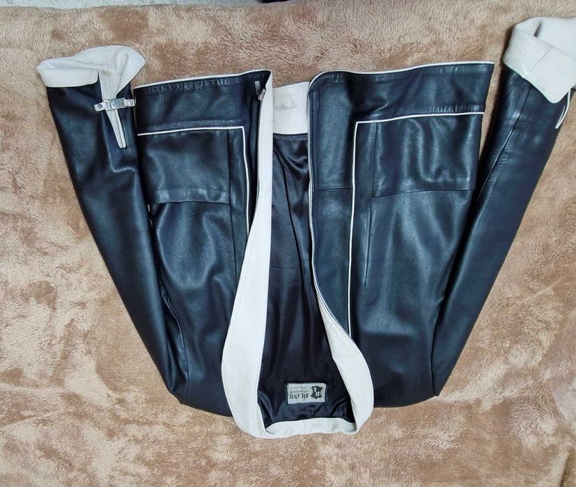 Куртка жіноча Bilano Leather натуральна шкіра XL, чорний+беж.