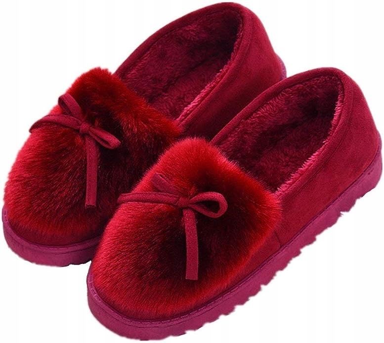 Ciepłe kapcie damskie czerwone r.40