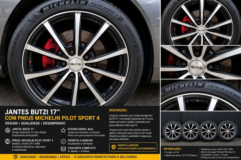Jantes 17 Butzi Pneus Michelin Premium