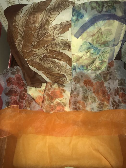 Газовые платки | Головные винтажные платки СССР, 5 штук