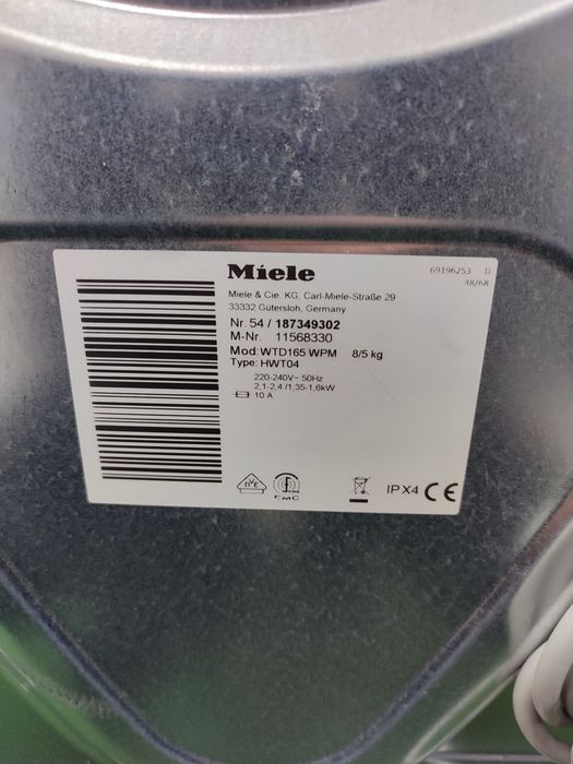 Пральна машина з сушкою Miele WT1 Wash&Dry WTD 165 WPM 8/5kg 2024 рік