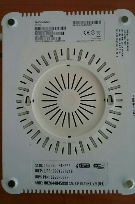 Thomson TG784 Modem Router64584337759745122