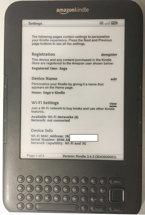 czytnik amazon kindel 3 keyboard - dobry stan