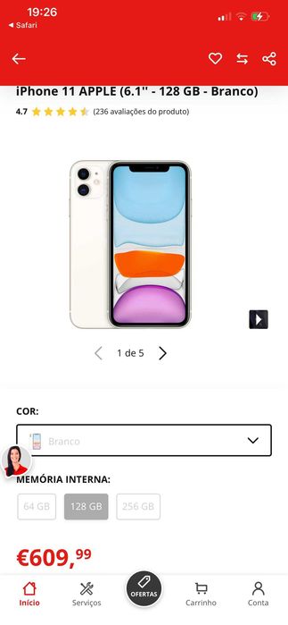 iPhone 11 - 128GB Branco - Como Novo - Bateria 100%