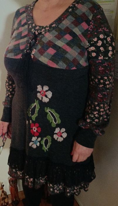 Vestido de lá e cachemira