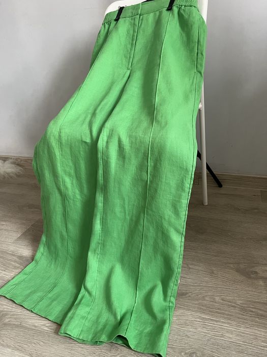 Cos льняні штани прямого крою лляні широкі штани льняные брюки штаны