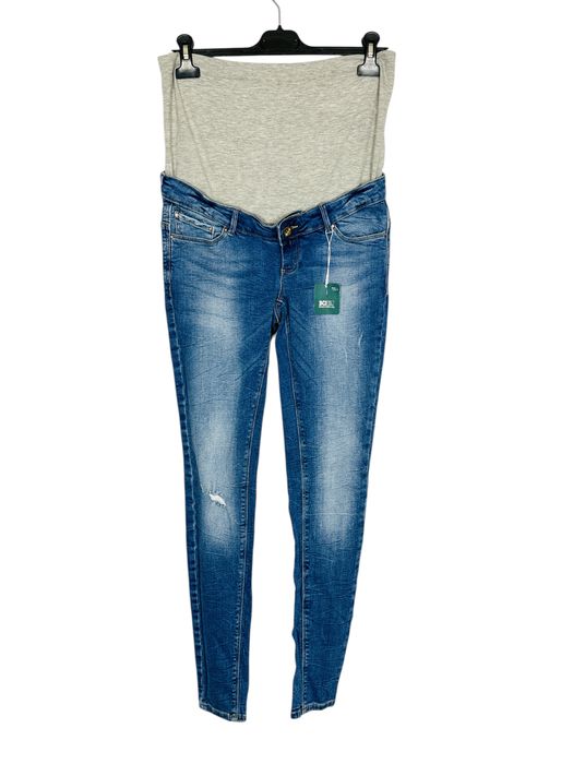 Niebieskie jeansy ciążowe z panelem M 38