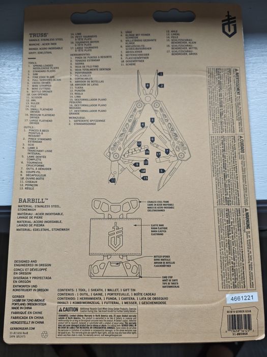Multitool Gerber Truss & Wallet Gift / survival / outdoor