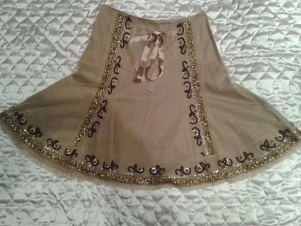 Шикарная нарядная юбка расшитая бисером вечерняя zara