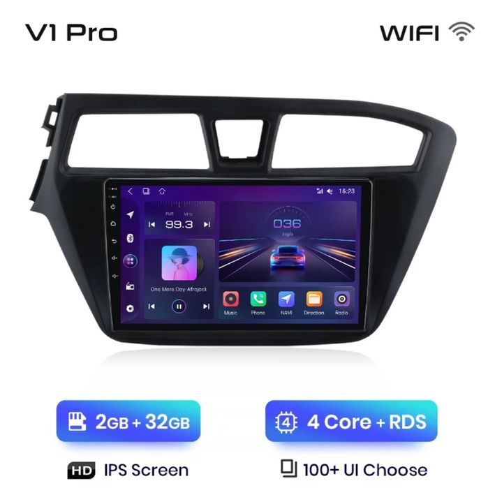 Rádio 9" android 2/32GB Hyundai I20 de 2014-19 WIFI GPS Bluetooth NOVO