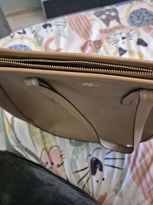 Duża torba shopper bag beżowa camel skóra wittchen