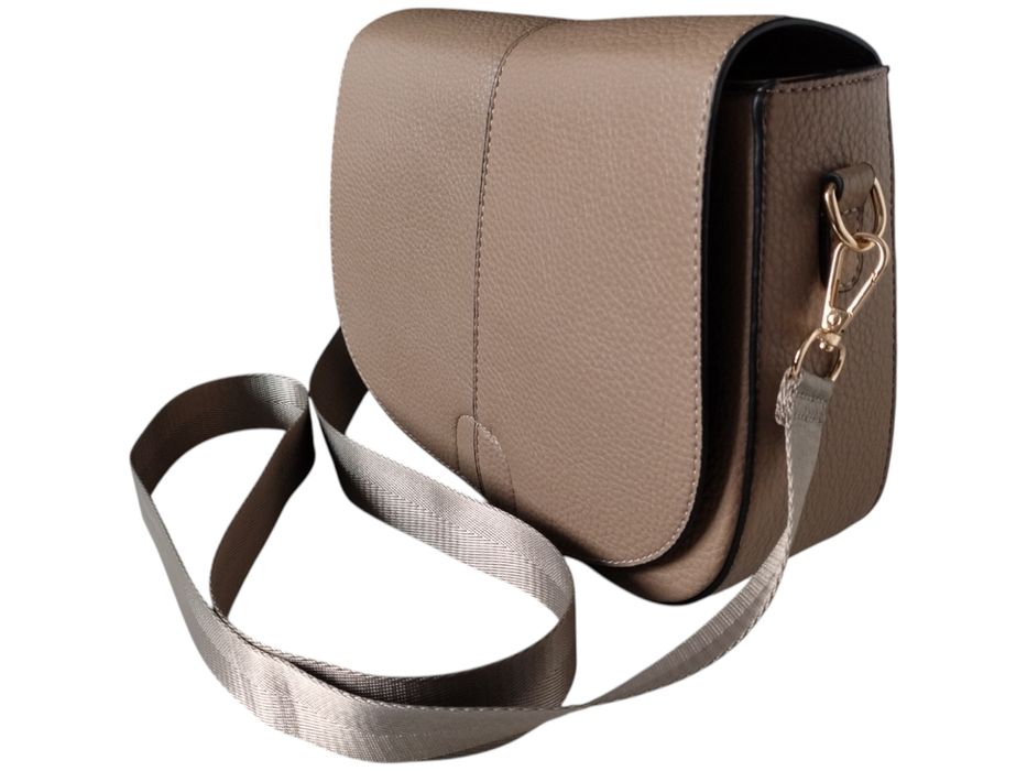 Listonoszka Na Ramię Torebka Damska Brązowa, Miejska A5 (2 Paski)