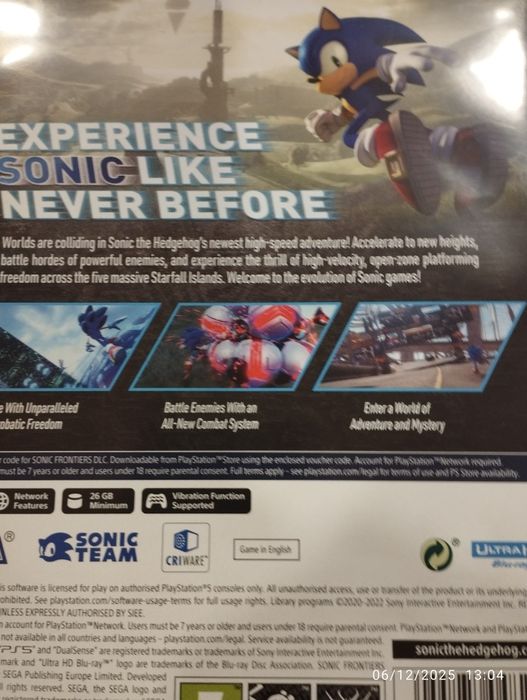 Sonic Frontiere  PS 5