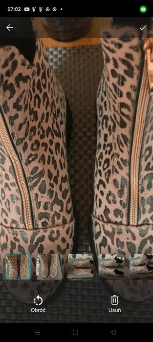 Piękne nowe ocieplane botki z printem zwierzęcym