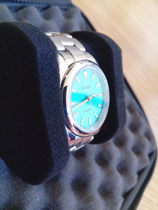 Relógio automático Bliger azul turquesa