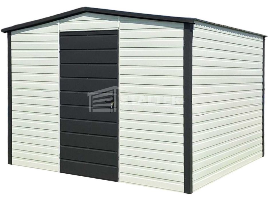 Schowek - Domek ogrodowy - 3x3m drzwi biały dach dwuspadowy ST187