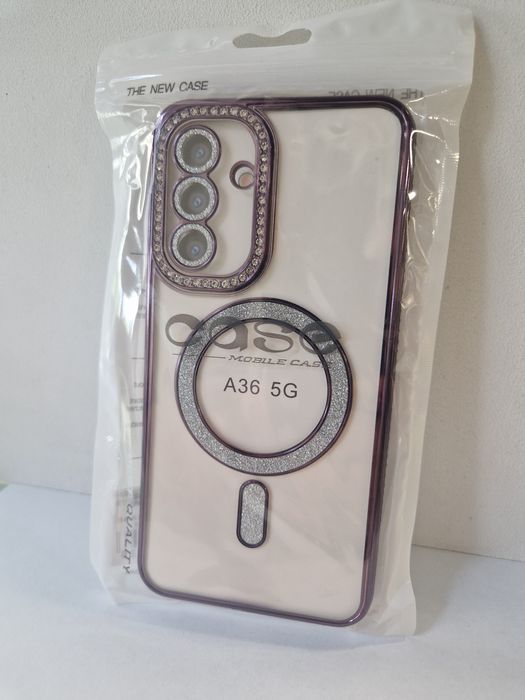 Bling Magsafe Case do Samsung Galaxy A36 5G fioletowy