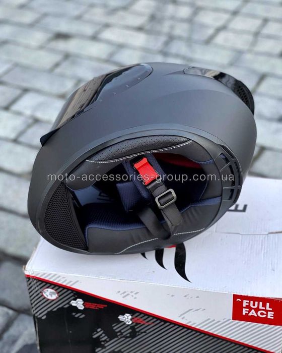 Мотошолом інтеграл QKE чорний мото шлем интеграл мотошлем закрытый