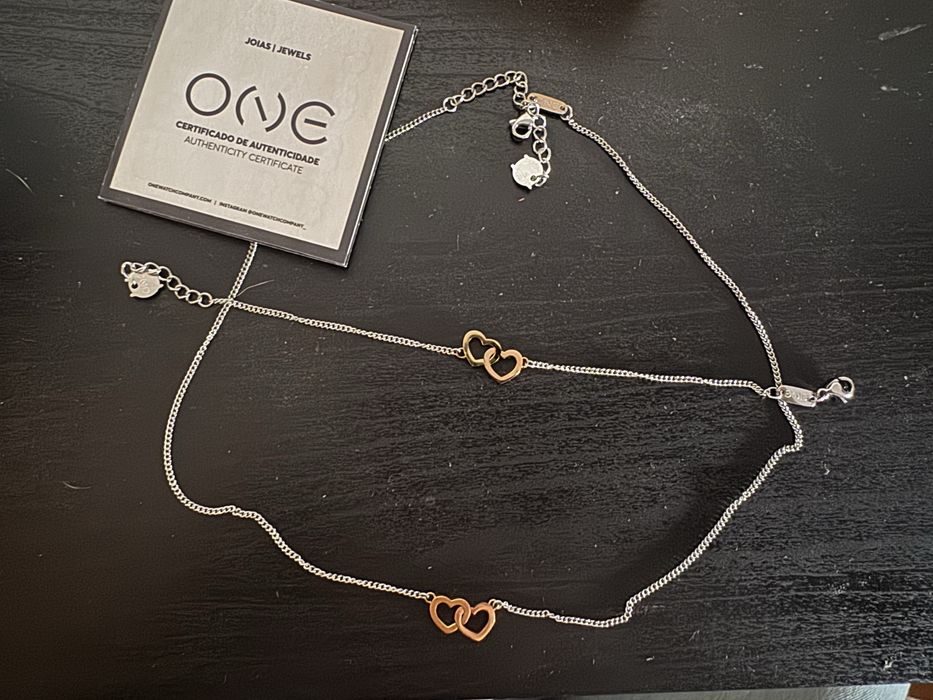 Conjuto pulseira e colar one crazy heart united