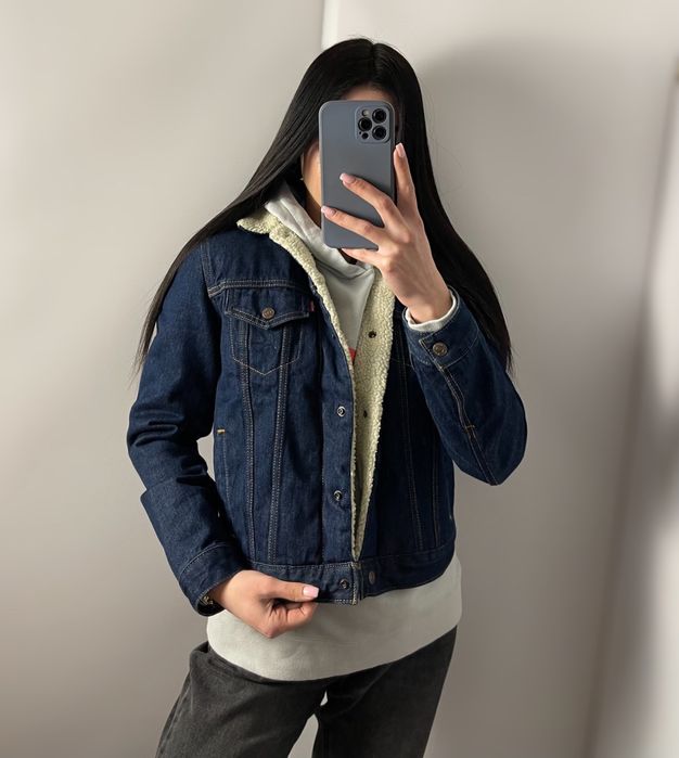 Шерпа levi’s джинсова куртка джинсовка левіс лівайс оригінал з хутром