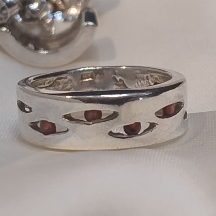 Srebrny komplet kolczyki i pierścionek