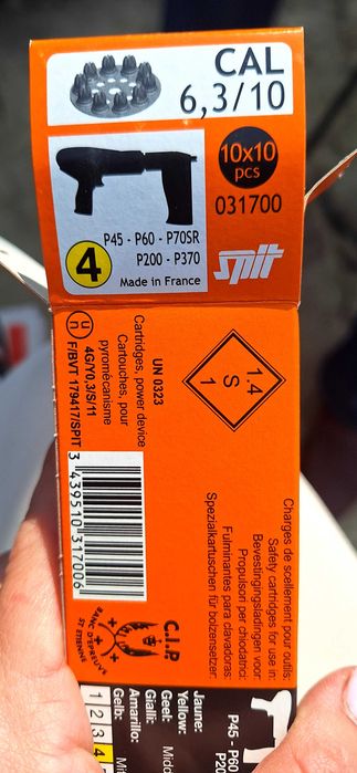Naboje w magazynkach 6,3/10 Spit do narzedzi P370/P200,100szt