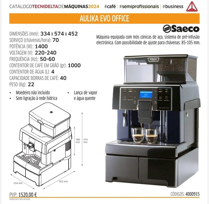 Maquina Cafe Saeco Aulika Evo Office