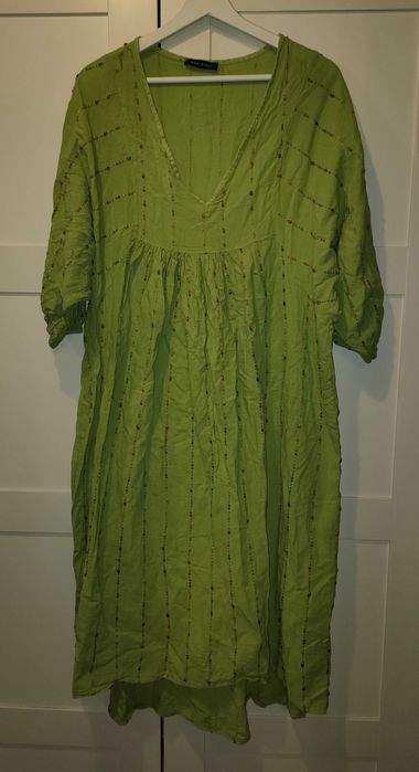 Lniana, włoska suknia, plus size