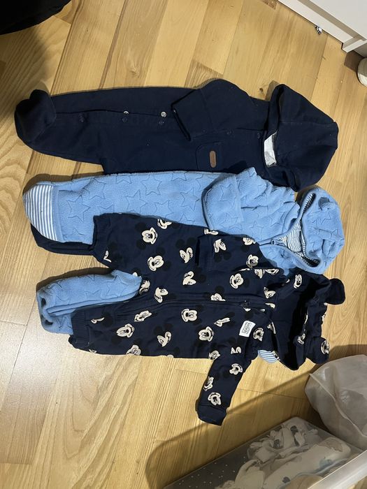 Zimowy kobinezon i dwa przejsciowe 0-3 mieisace 56-62