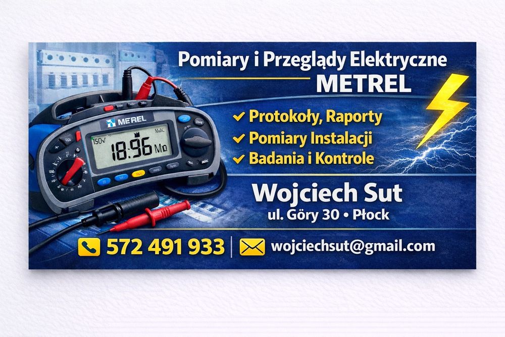 Usługi elektryczne,pomiary,,przeglądy,protokoły,awarie,Płock i okolice