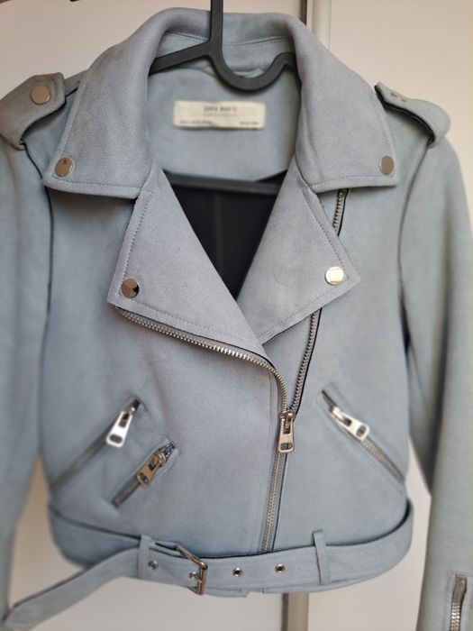 Kurtka ramoneska zamszowa Zara Basic