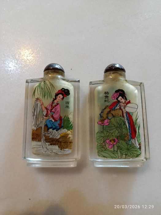 Snuff bottles Frascos de Rapé Vidro de Pequim Antigos 6,7 cm