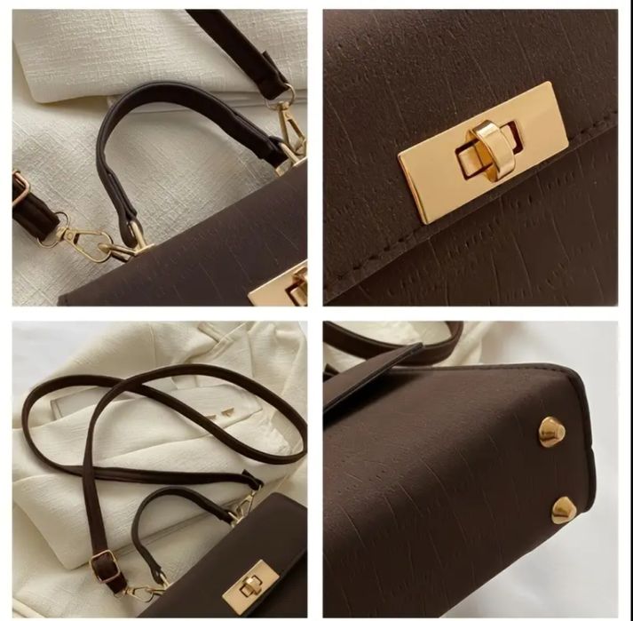 Міні сумка через плече коричнева сумочка клатч