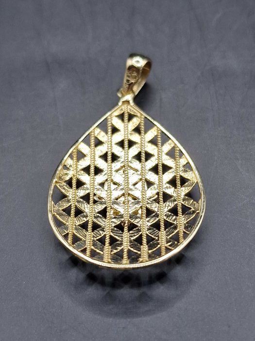 Nowa złota zawieszka, próba 585, Hamsa, ręka Fatimy