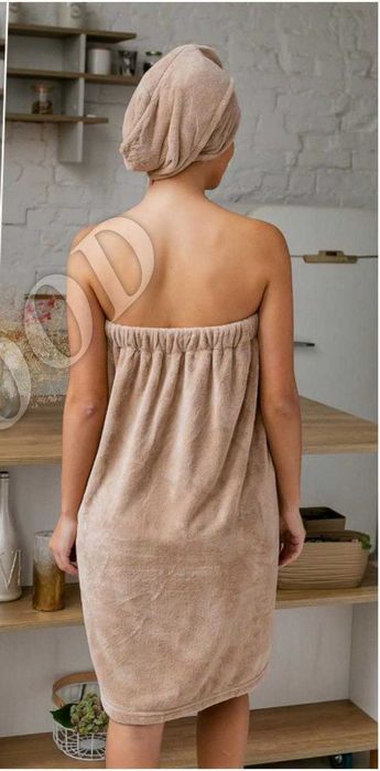 Набір для сауни лазні жіночий банний халат рушник чалма пов'язка